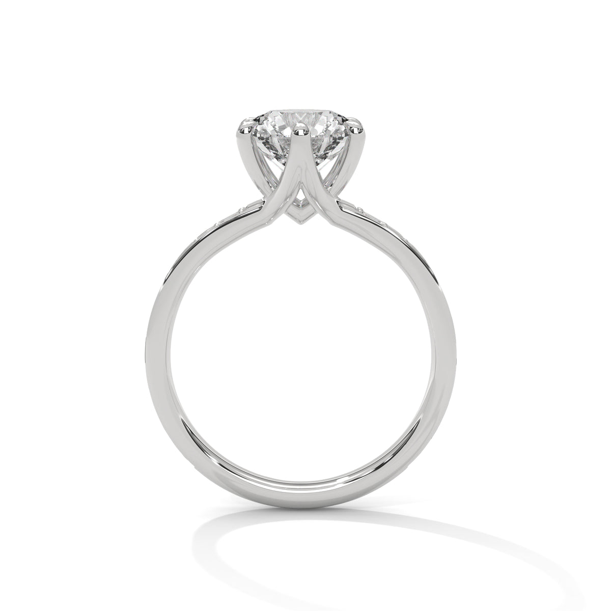 Diamond ring with a white background