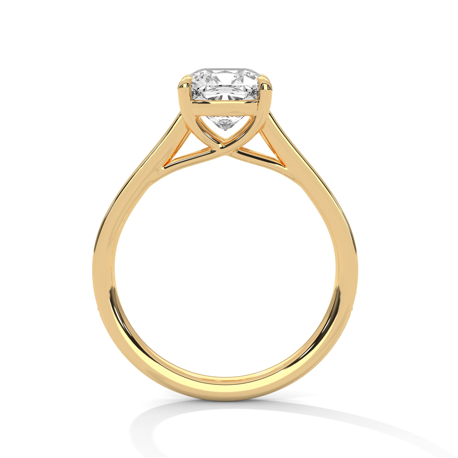 Cushion Cut Pavé Solitaire Engagement Ring