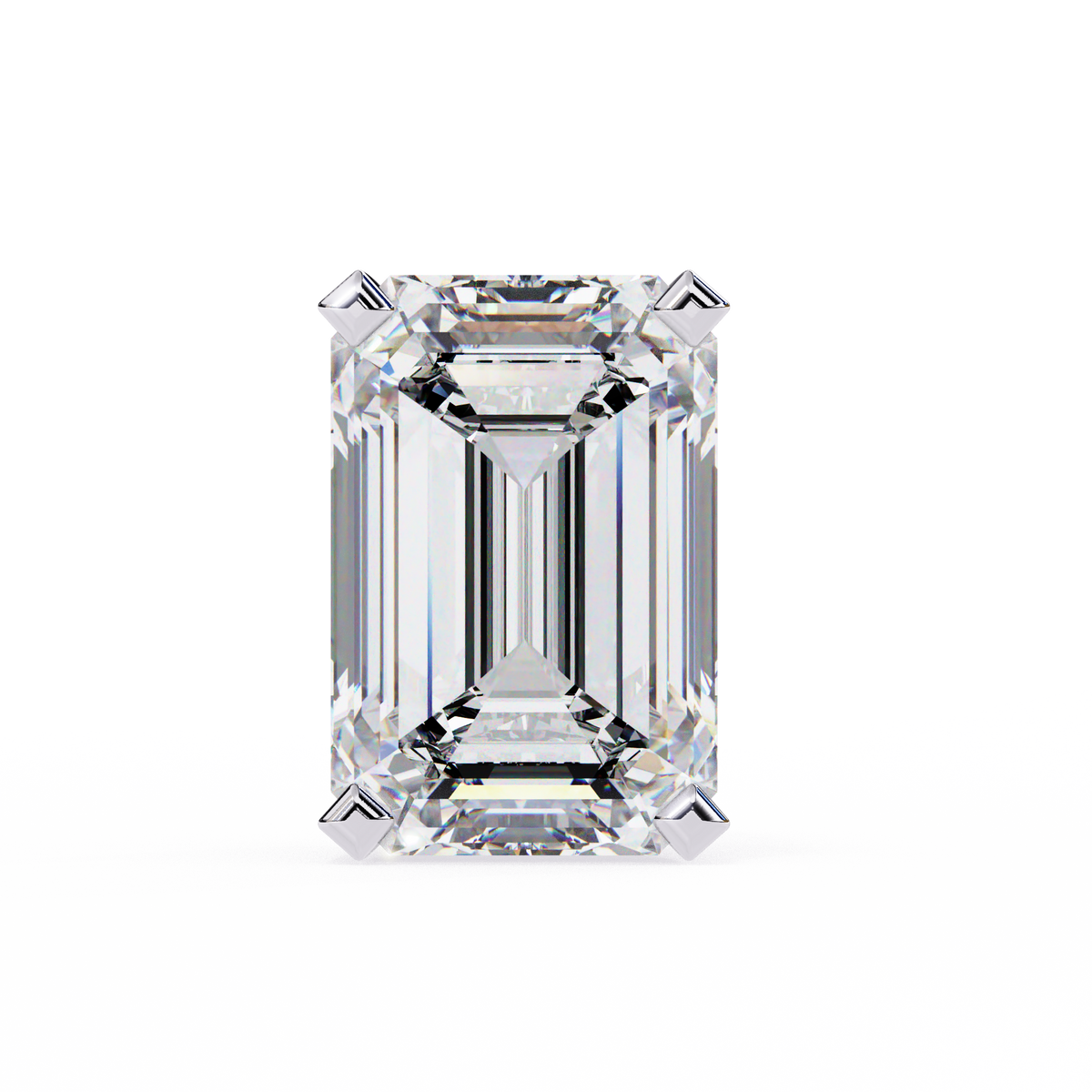 Rectangular cut diamond on a white background