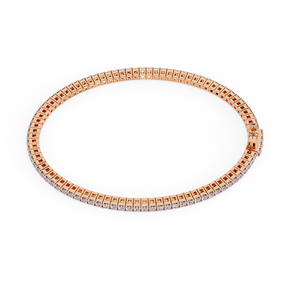 Rose gold bracelet on a white background