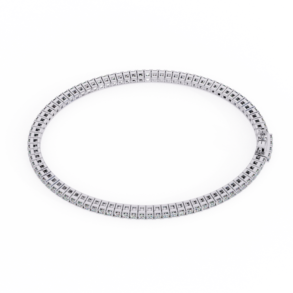 Diamond tennis necklace on a white background