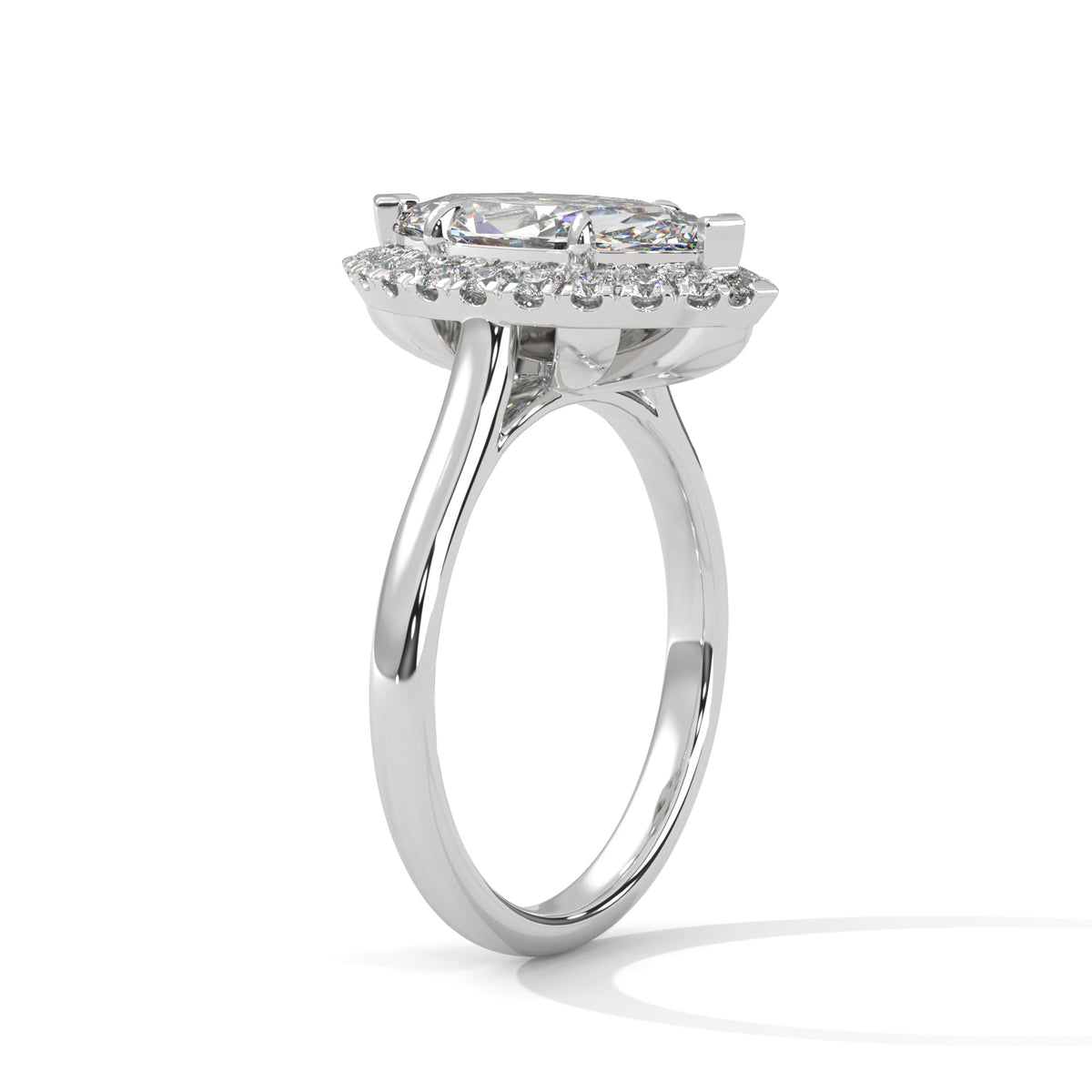 Diamond ring with a white background
