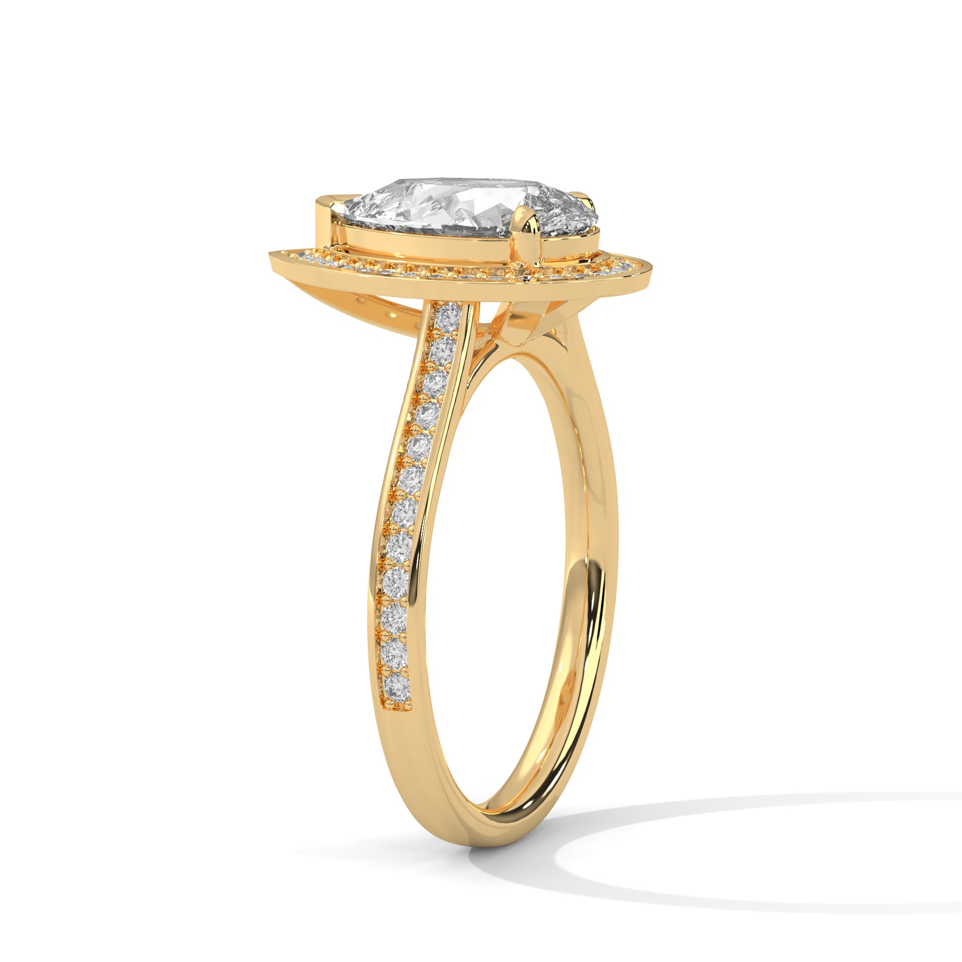 Pear Halo Engagement Ring
