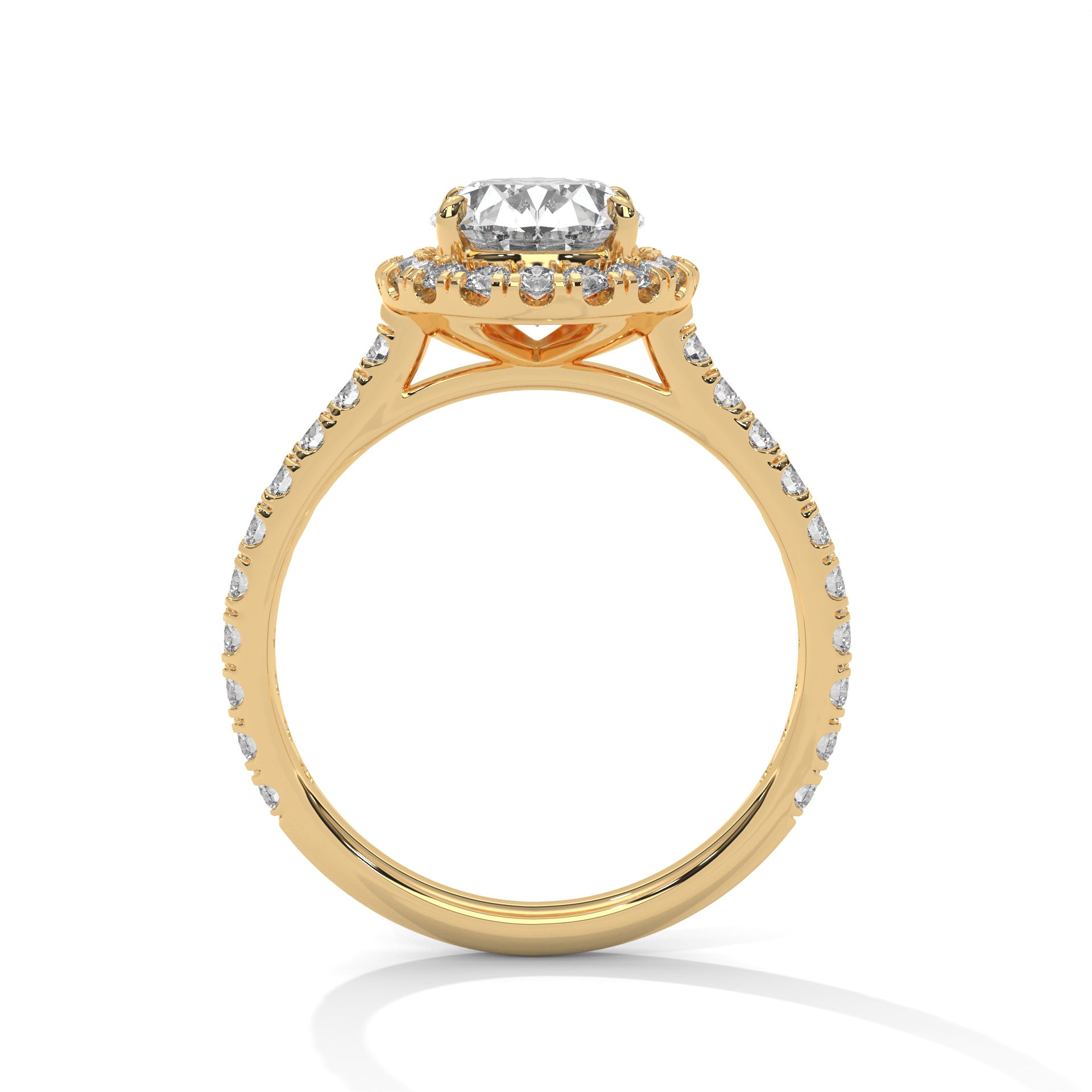 Oval Halo Cathedral Engagement Ring