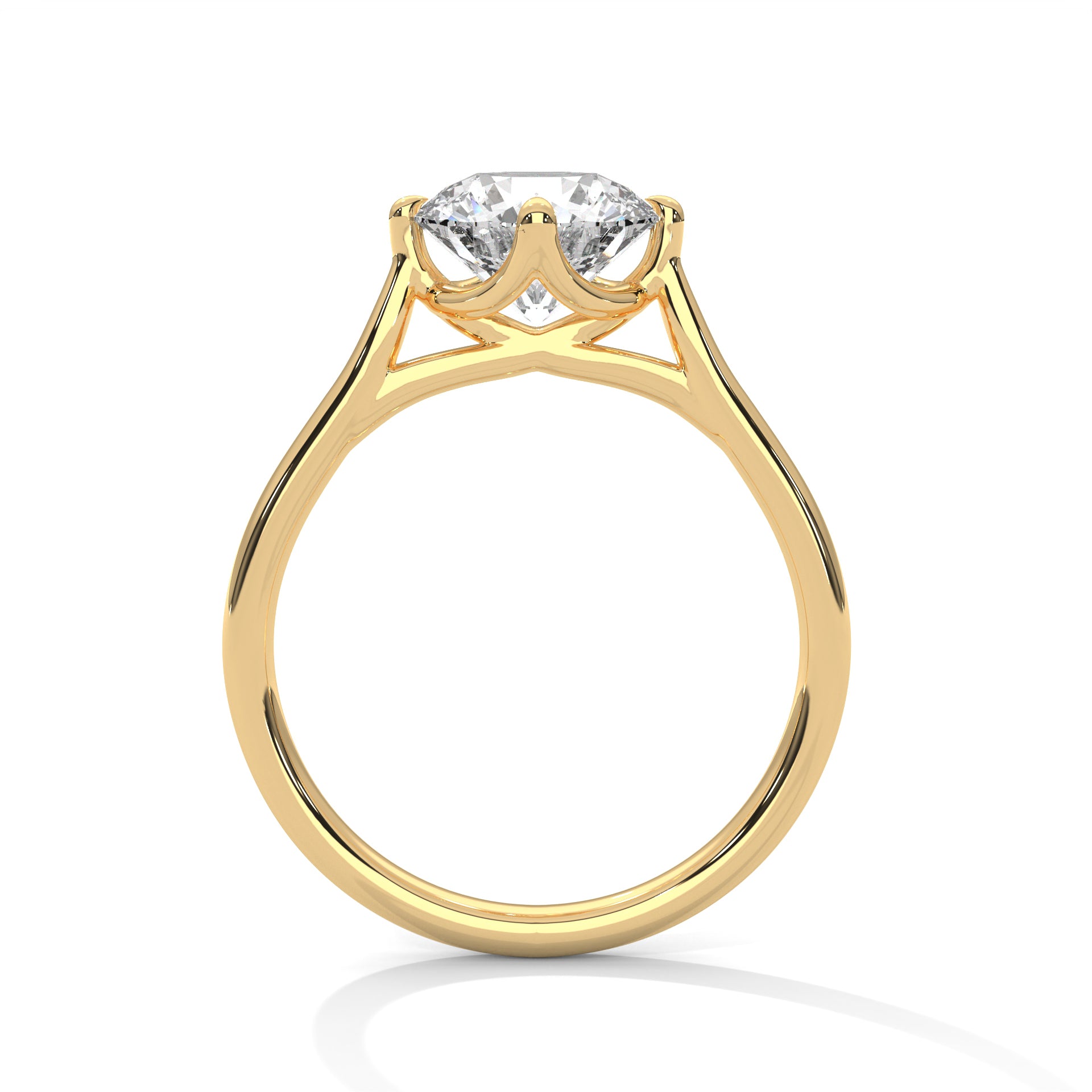 Round Brilliant Solitaire Crossover Engagement Ring