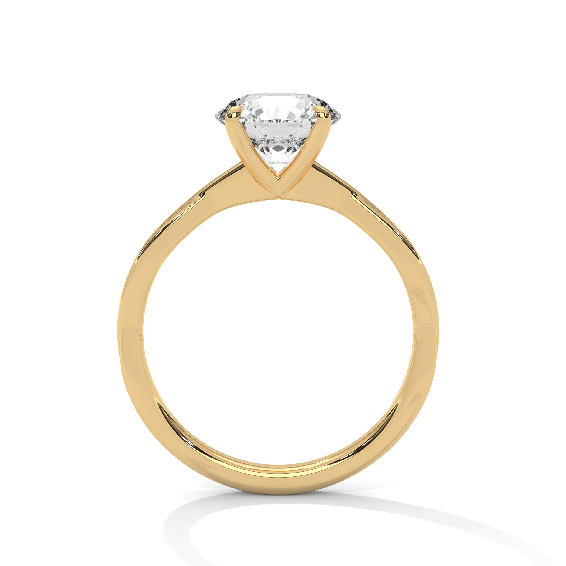 Twisted Solitaire Round Diamond Engagement Ring
