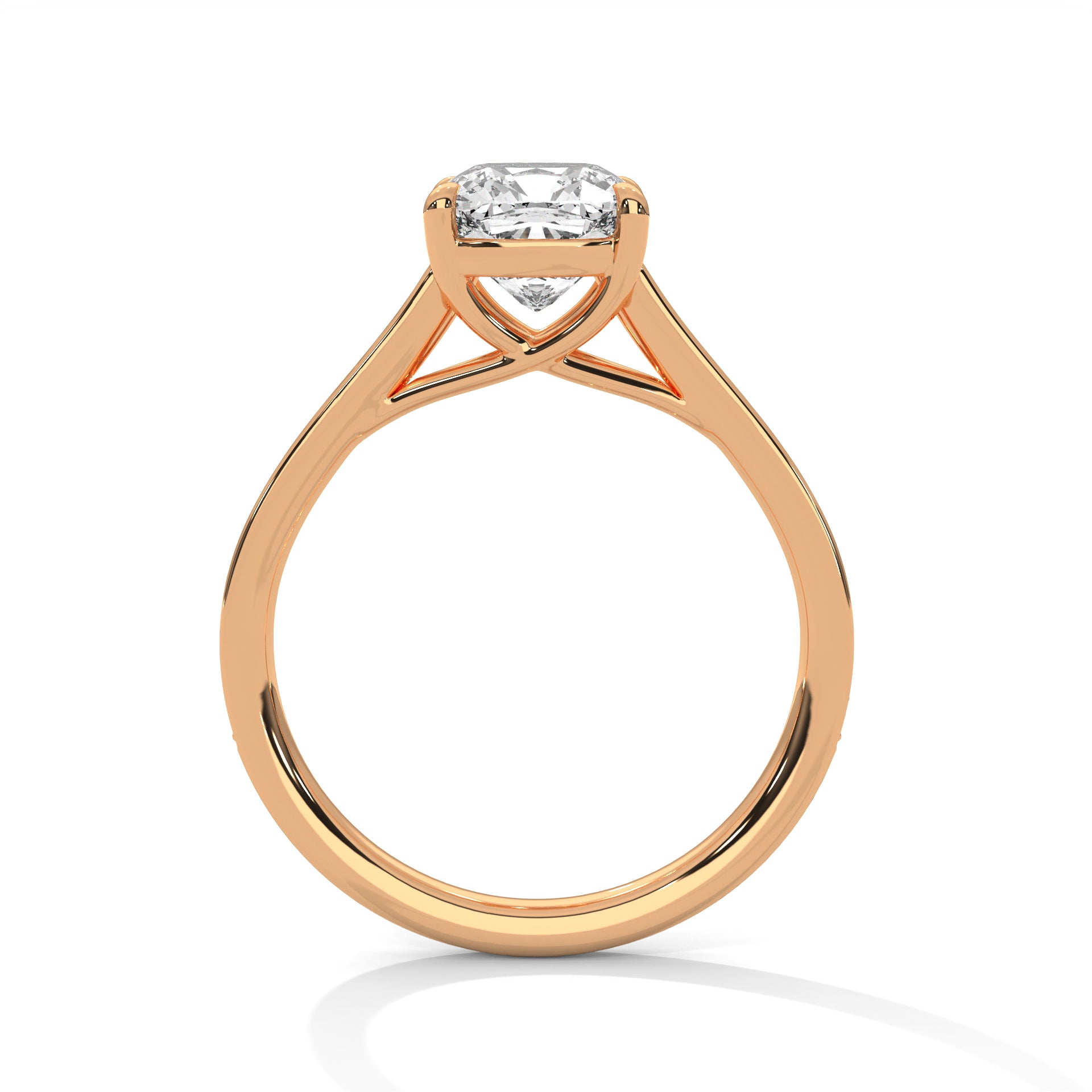 Cushion Cut Pavé Solitaire Engagement Ring
