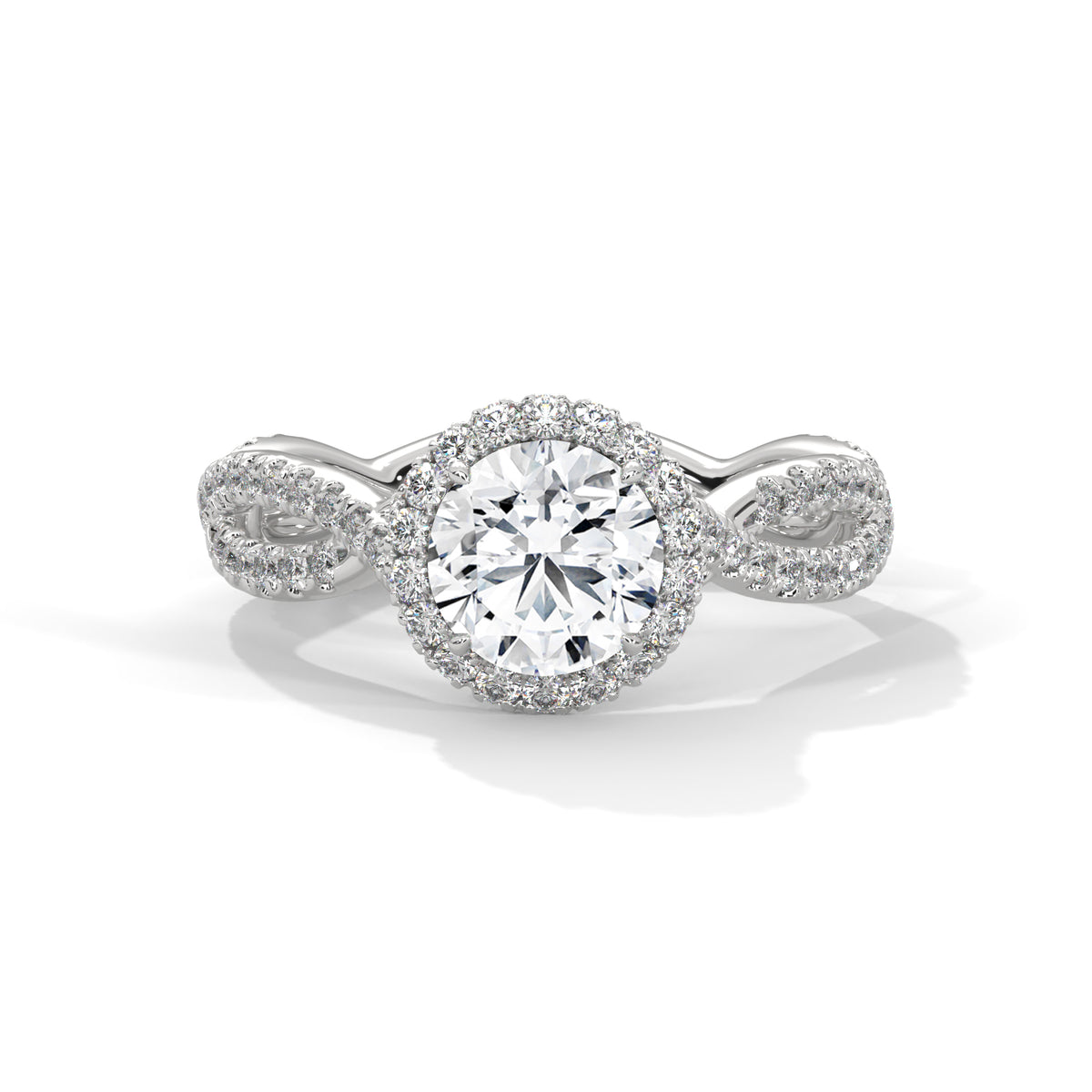 Diamond ring with a white background