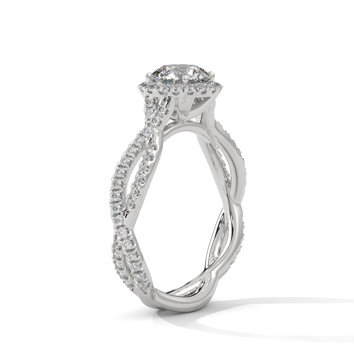Diamond ring with a white background