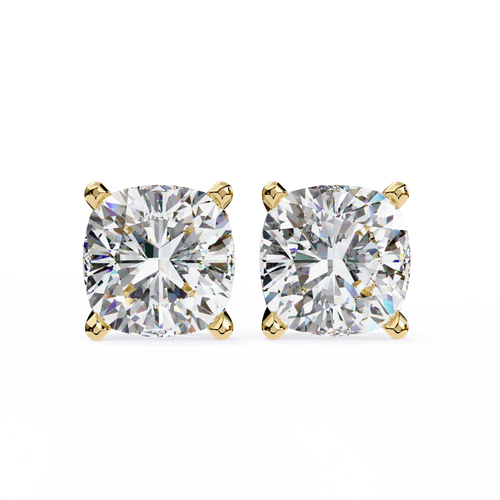 Cushion Cut Lab Grown Diamond Solitaire Stud Earrings 2.33 CT