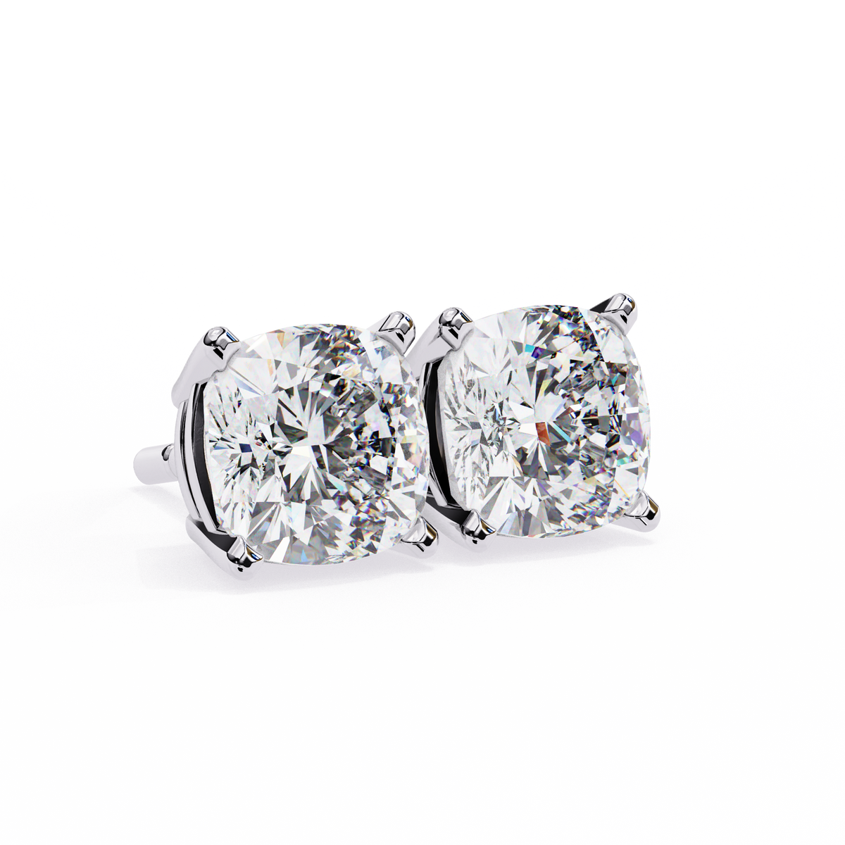 Silver ring with small diamonds on a white background