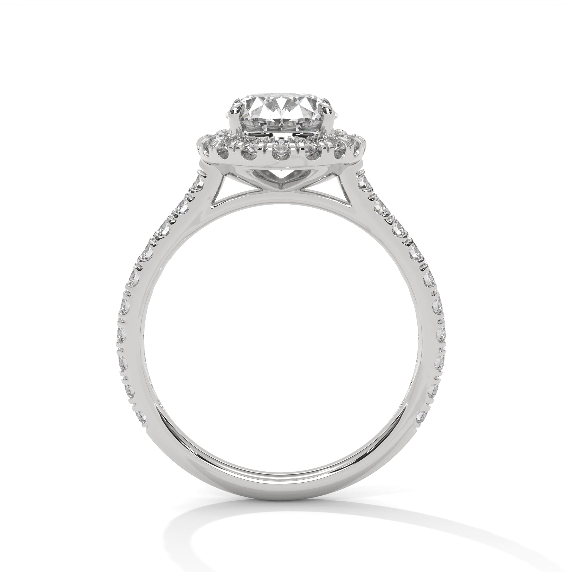 Oval Halo Cathedral Engagement Ring