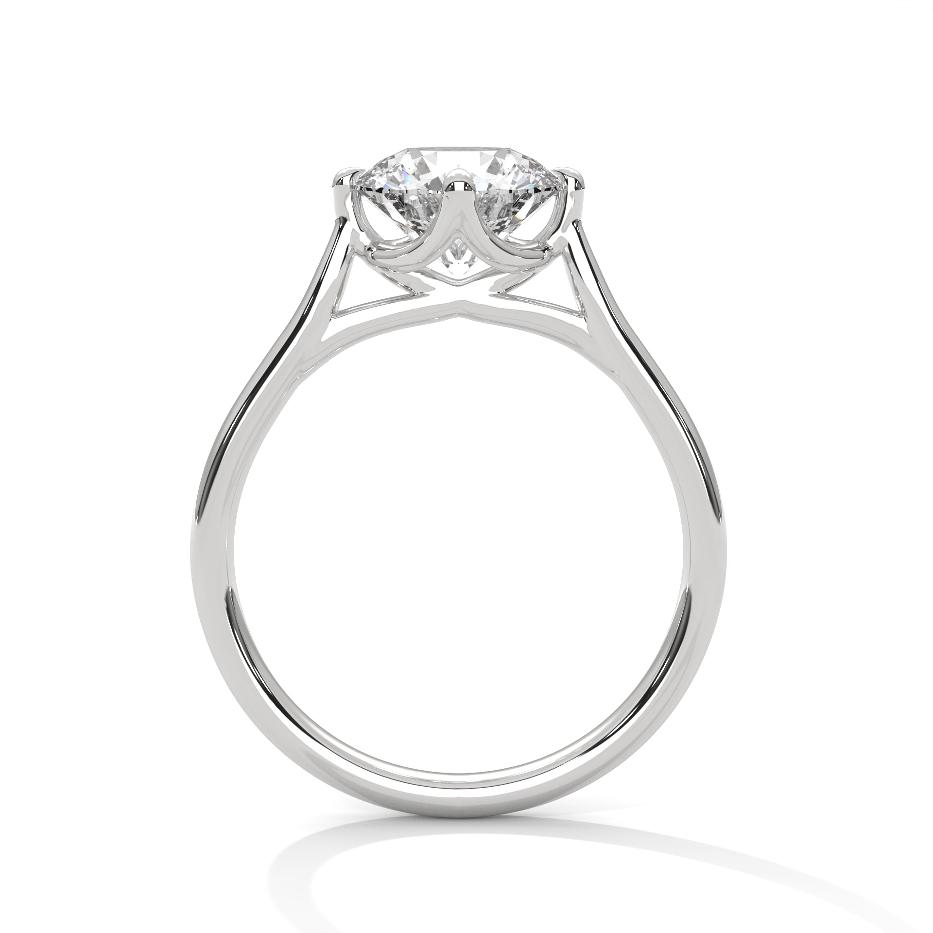 Round Brilliant Solitaire Crossover Engagement Ring