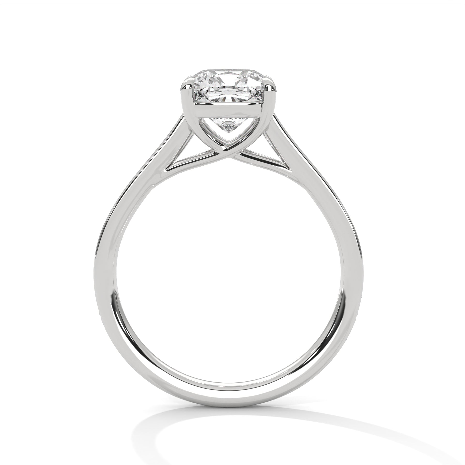 Cushion Cut Pavé Solitaire Engagement Ring