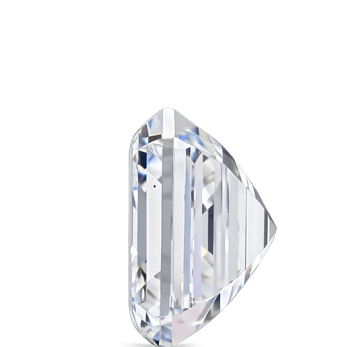 A single clear faceted crystal or glass gemstone with a pointed triangular shape, photographed on a clean white background.
