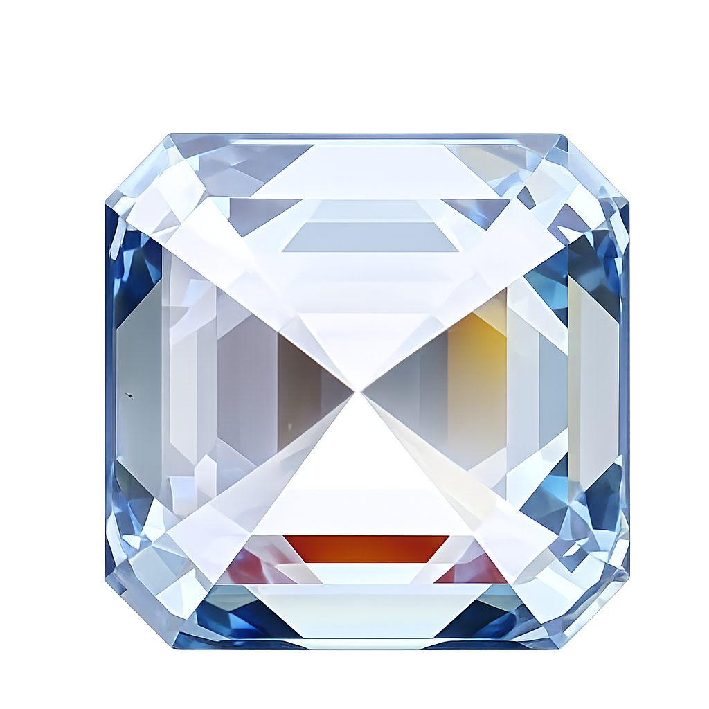 Asscher Cut Lab Grown Fancy Intense Blue Diamond 1 CT