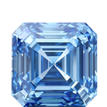 Asscher Cut Lab Grown Fancy Intense Blue Diamond 1 CT