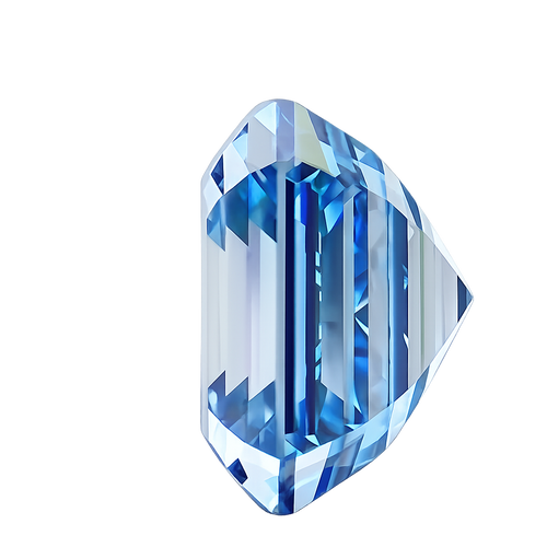 Asscher Cut Lab Grown Fancy Intense Blue Diamond 1 CT