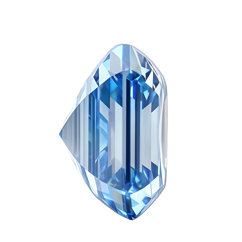 Asscher Cut Lab Grown Fancy Intense Blue Diamond 1 CT