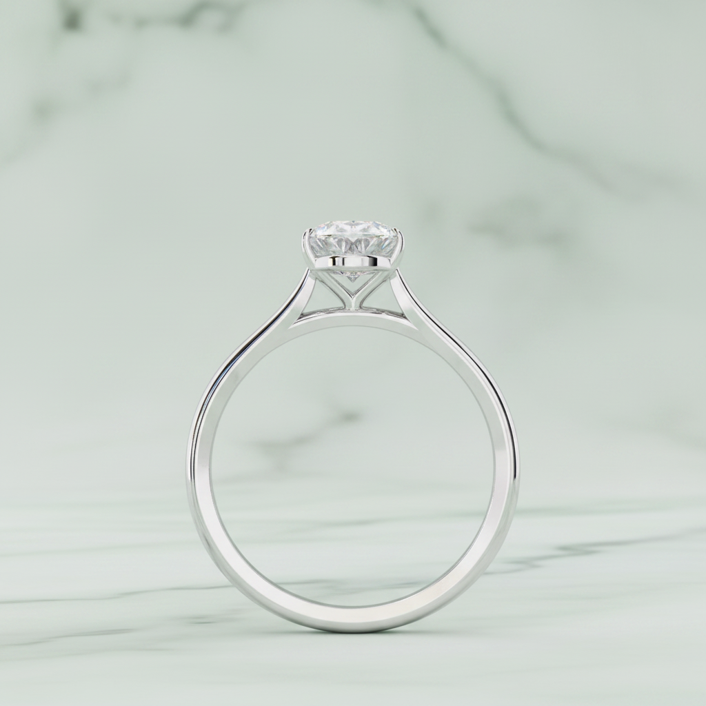 Diamond ring on a white background 