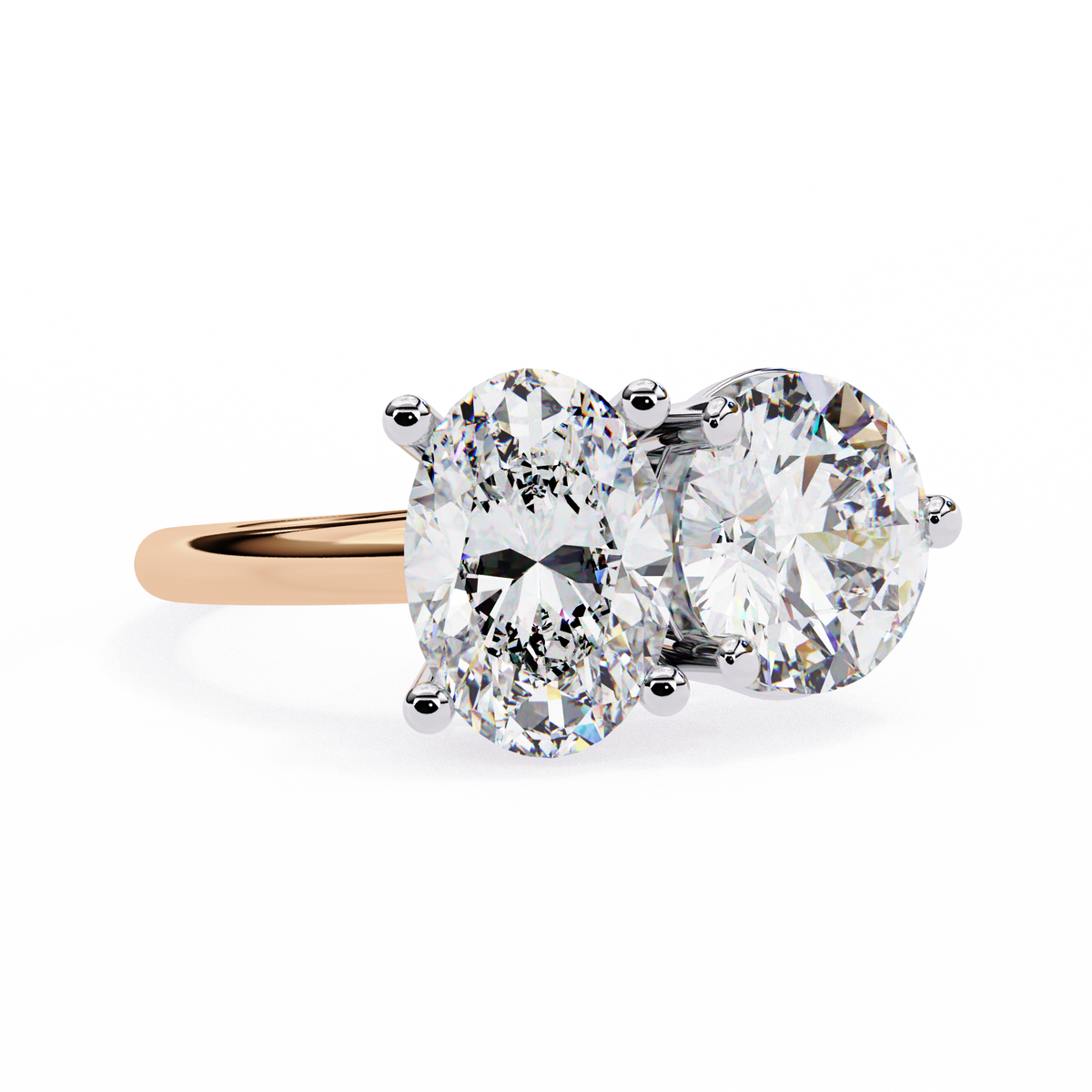 Pair of diamond stud earrings on a white background