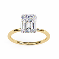 Anillo de compromiso solitario con diamante esmeralda cultivado en laboratorio de 2.56 CT