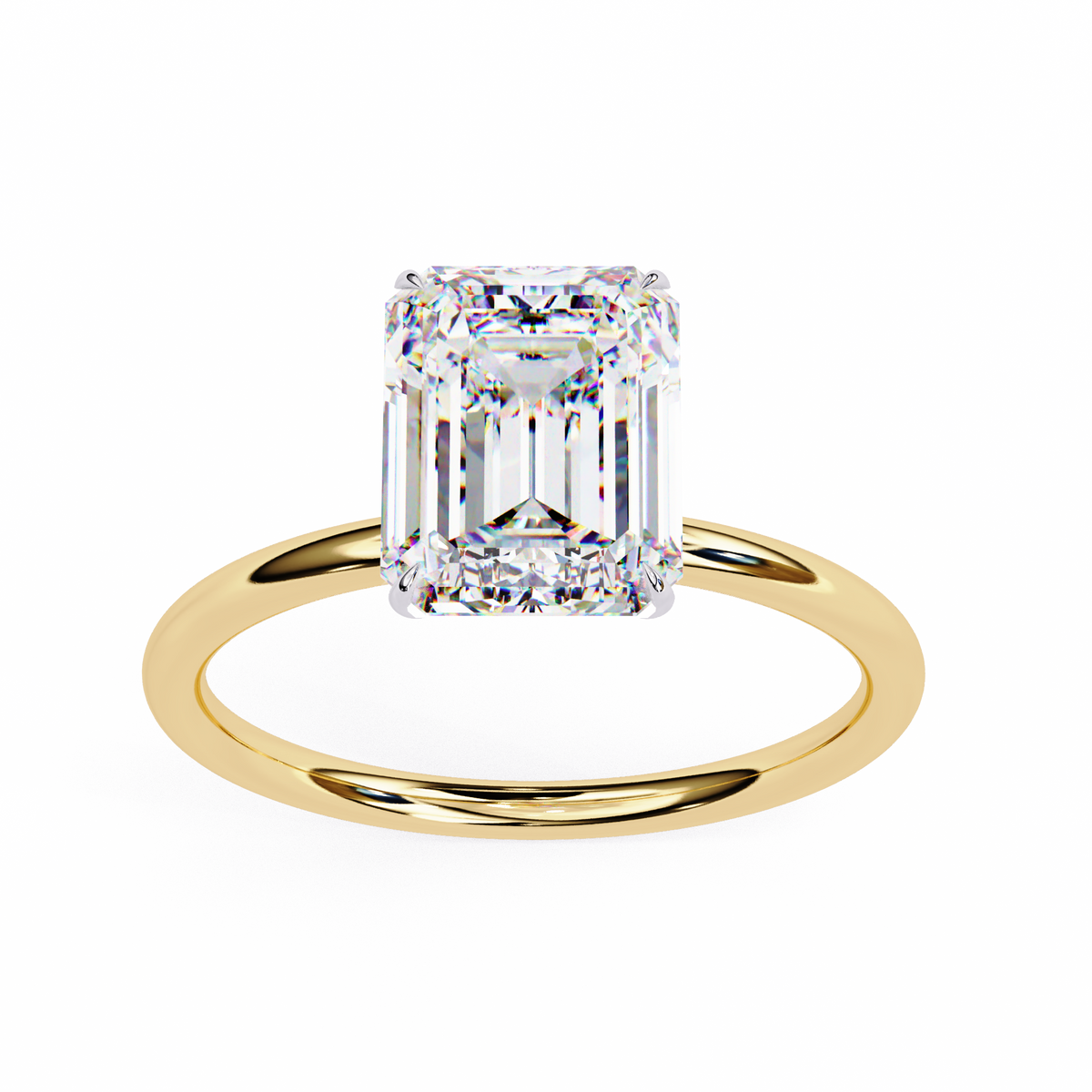 Emerald Lab Grown Diamond Solitaire Engagement Ring 2.56 CT