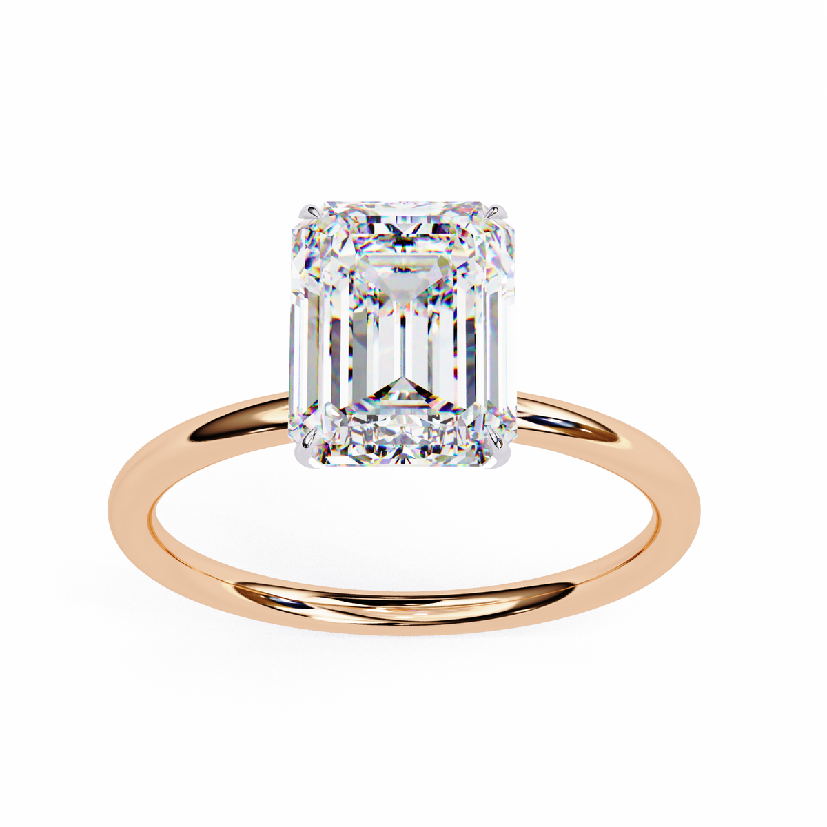 Emerald Lab Grown Diamond Solitaire Engagement Ring 2.56 CT