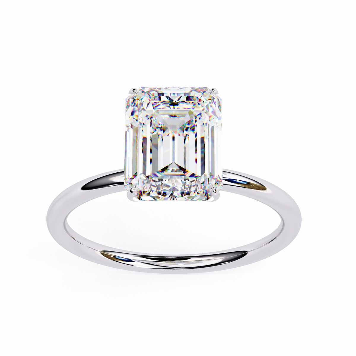 Emerald Lab Grown Diamond Solitaire Engagement Ring 2.56 CT