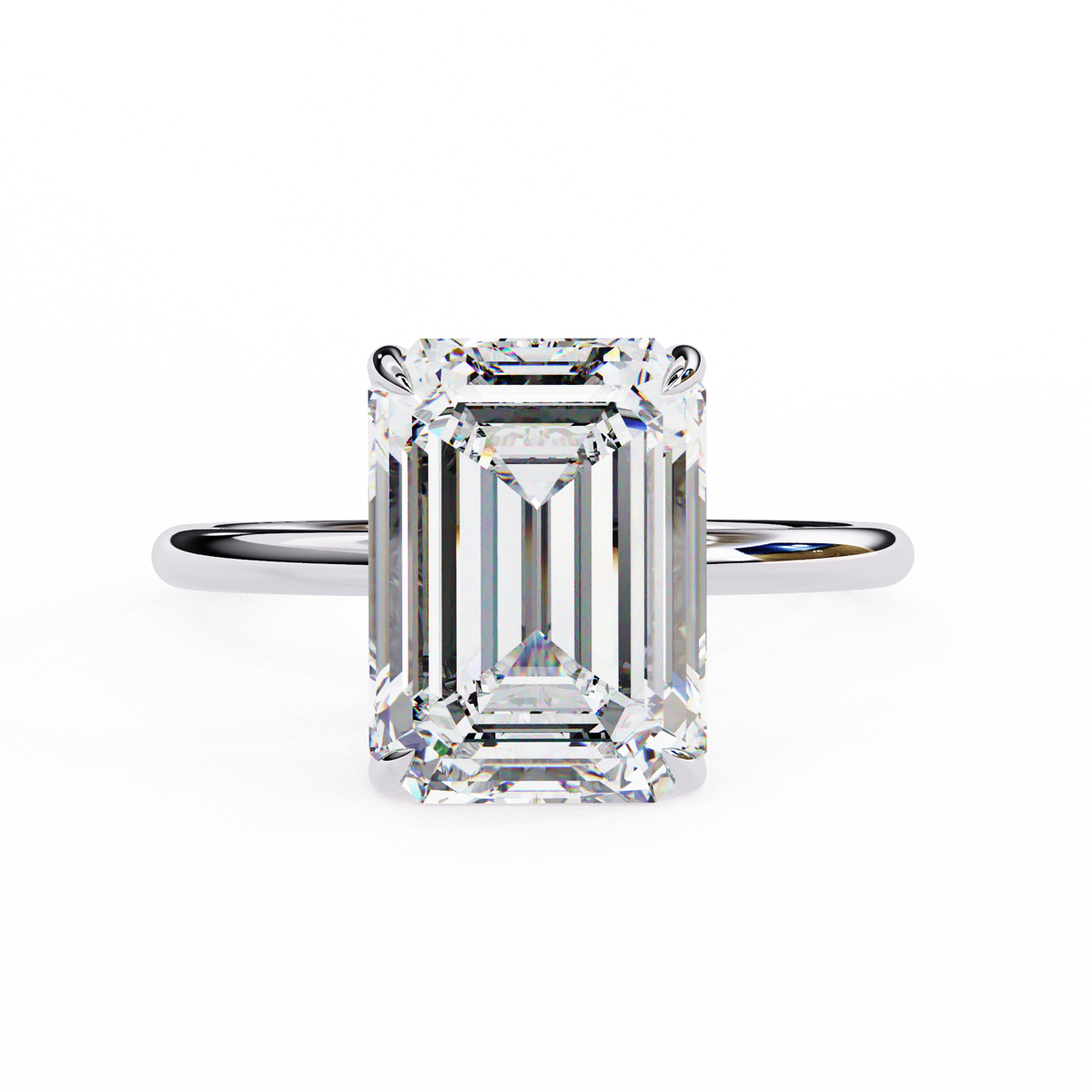Emerald Lab Grown Diamond Solitaire Engagement Ring 2.56 CT
