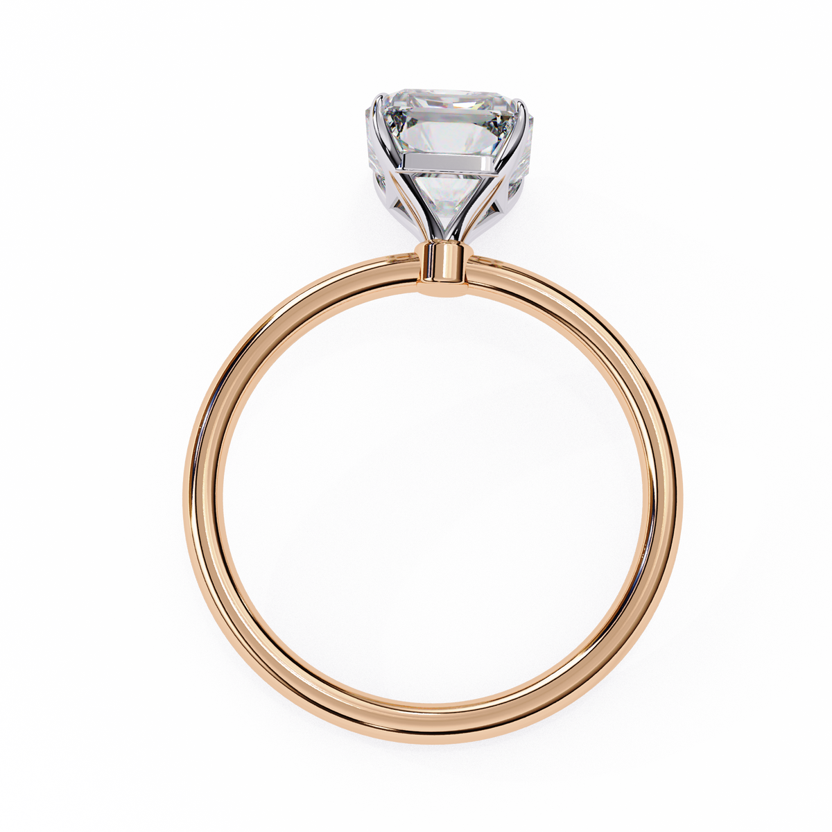 Anillo de compromiso solitario con diamante esmeralda cultivado en laboratorio de 2.56 CT