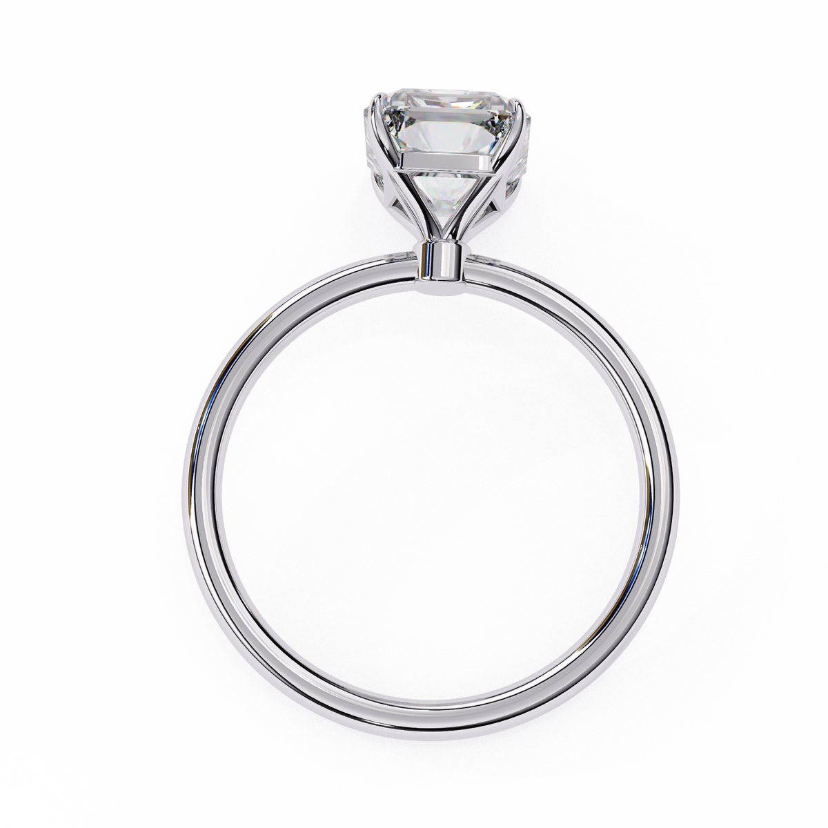 Anillo de compromiso solitario con diamante esmeralda cultivado en laboratorio de 2.56 CT