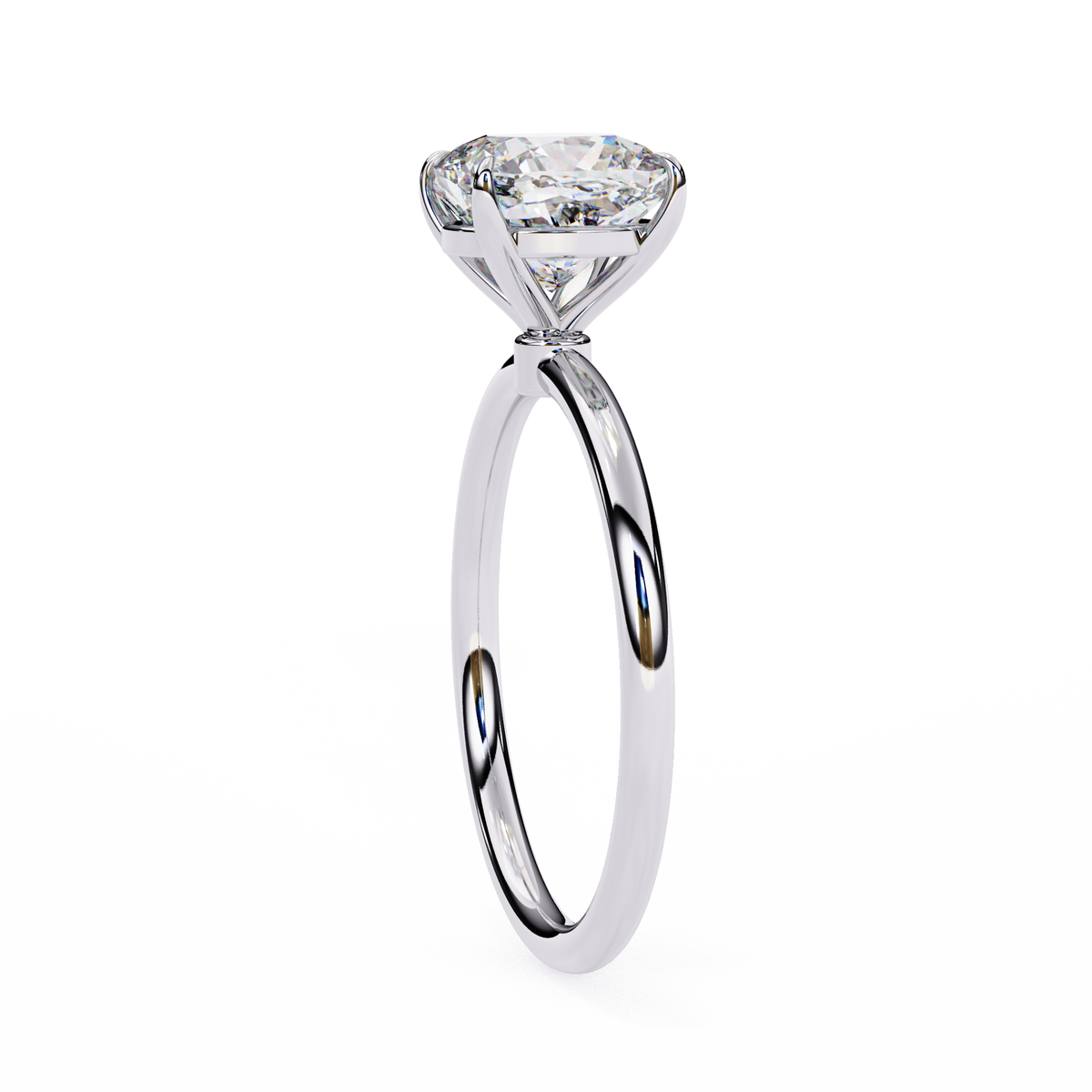 Cushion Cut Lab Grown Diamond Solitaire Engagement Ring