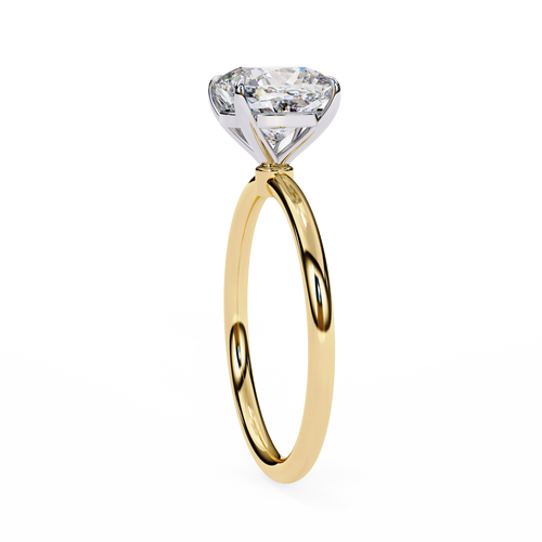 Cushion Cut Lab Grown Diamond Solitaire Engagement Ring