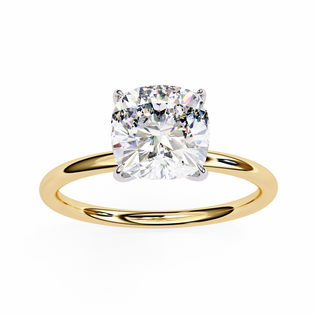 Cushion Cut Lab Grown Diamond Solitaire Engagement Ring