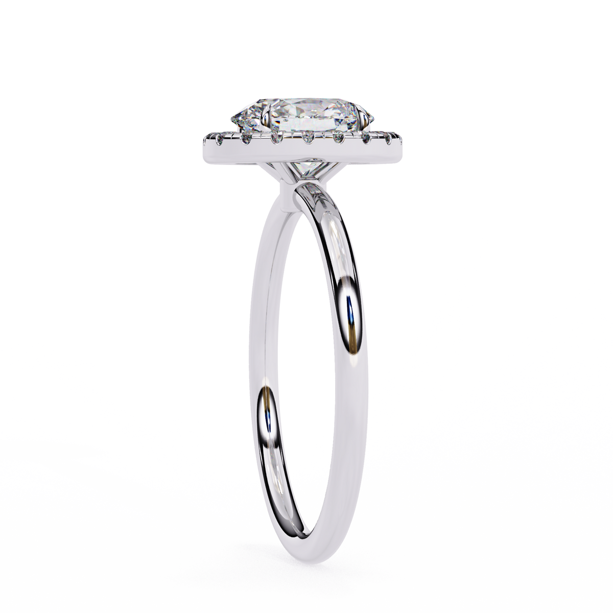 Diamond ring with a white background