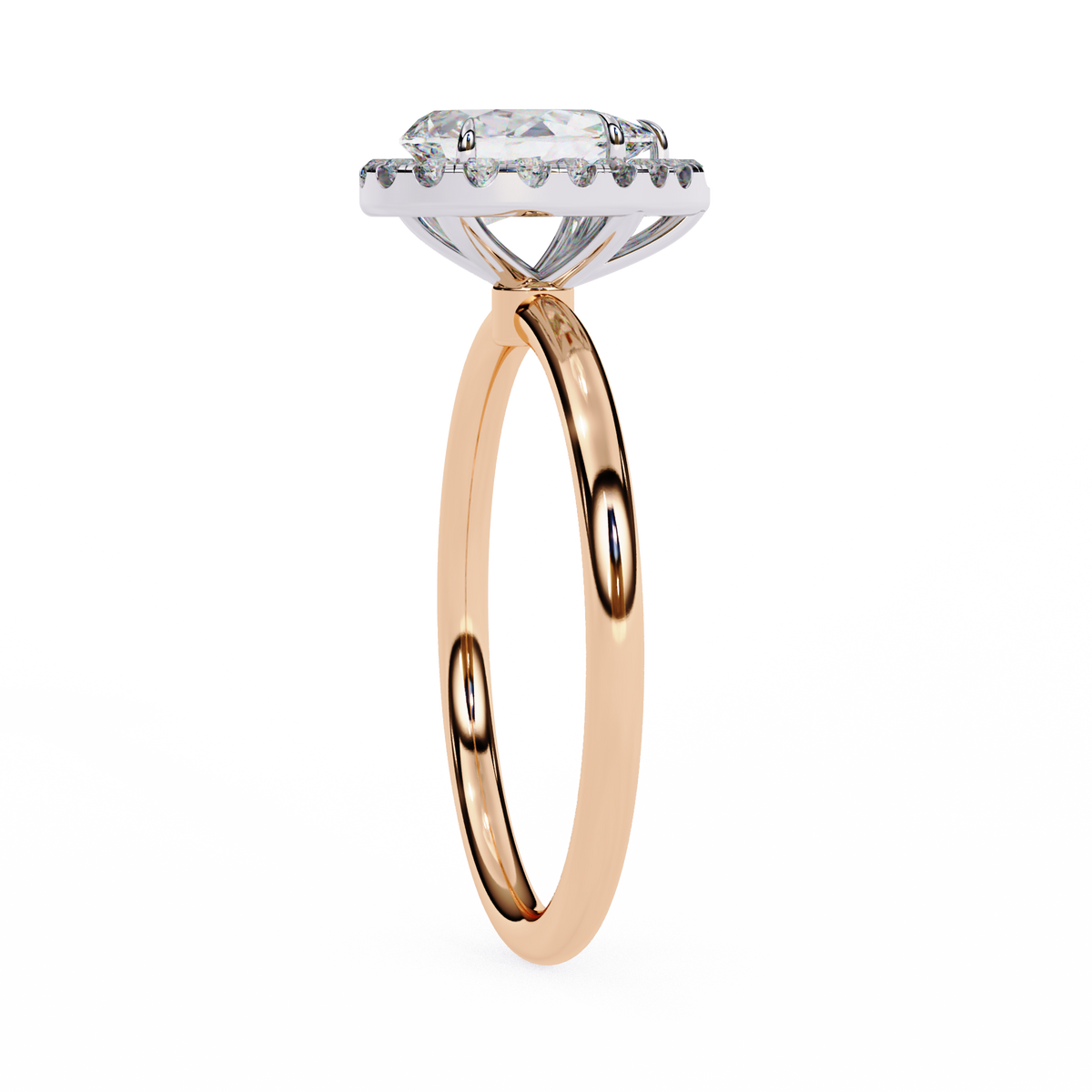 Pear Cut Lab Grown Diamond Halo Engagement Ring 1.35 CT