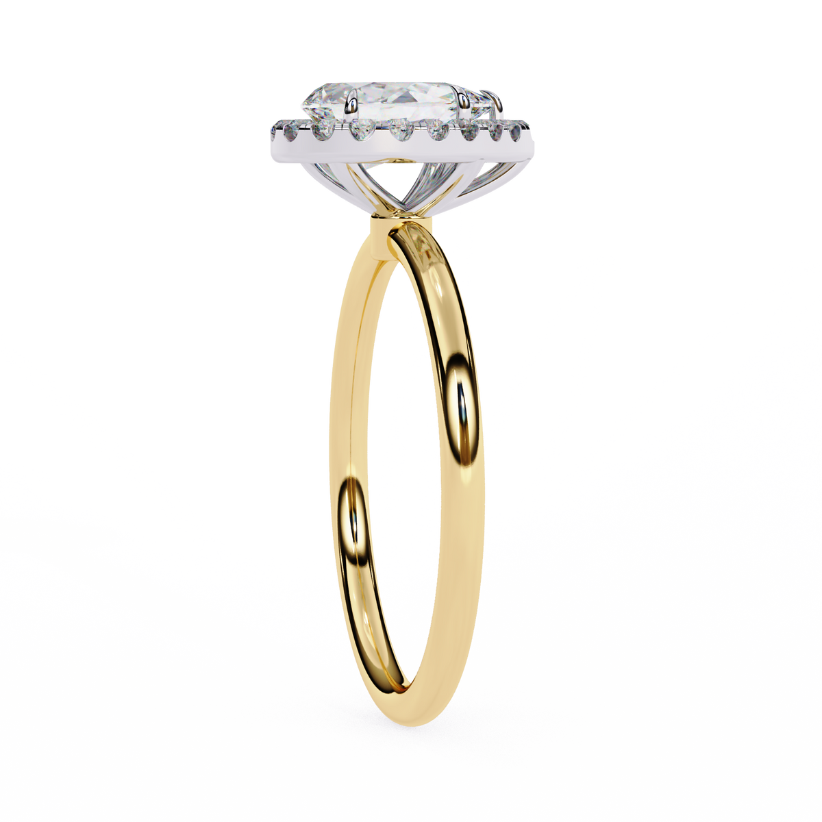 Pear Cut Lab Grown Diamond Halo Engagement Ring 1.35 CT