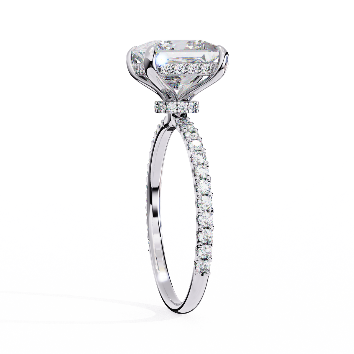 Diamond ring with a white background