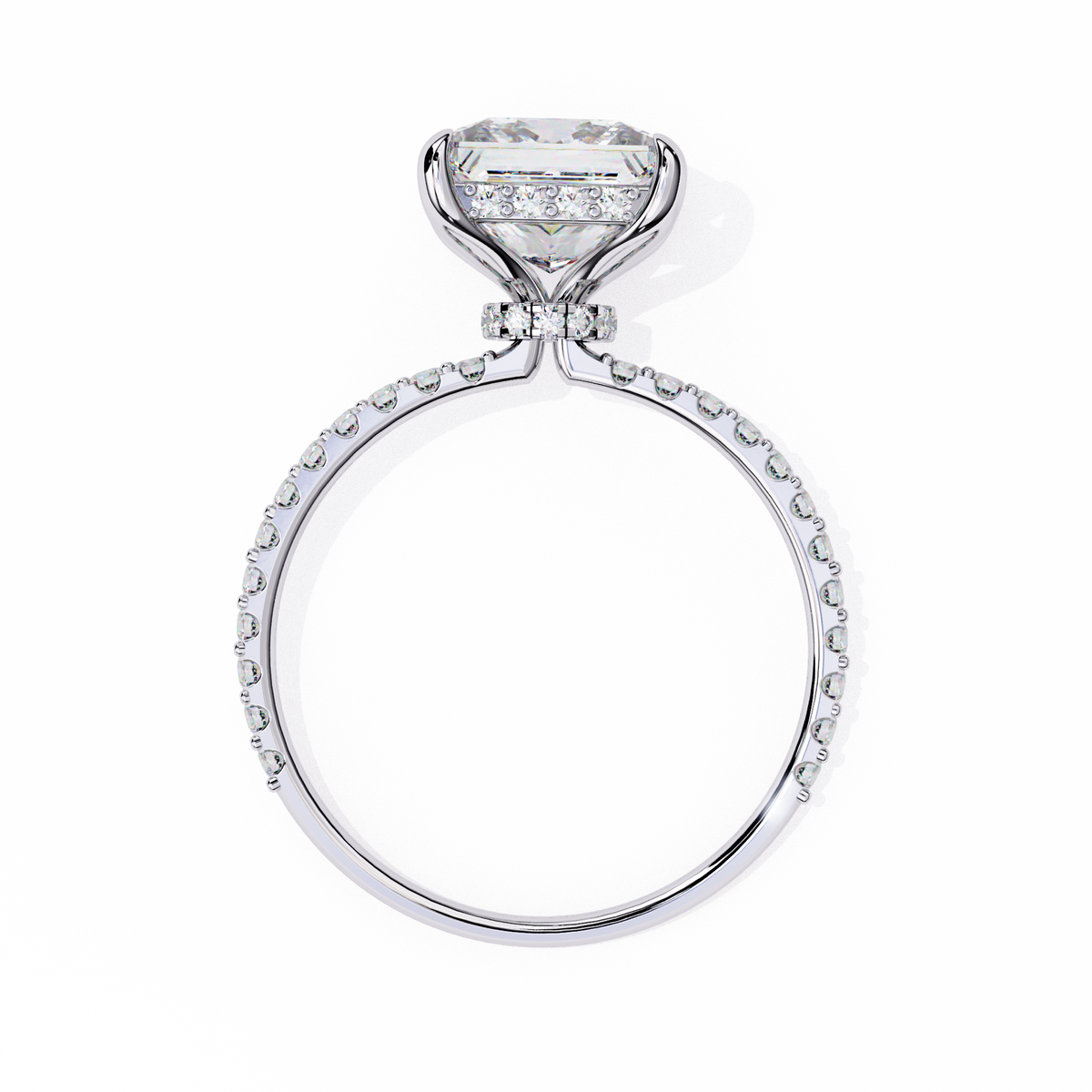 Diamond ring with a white background