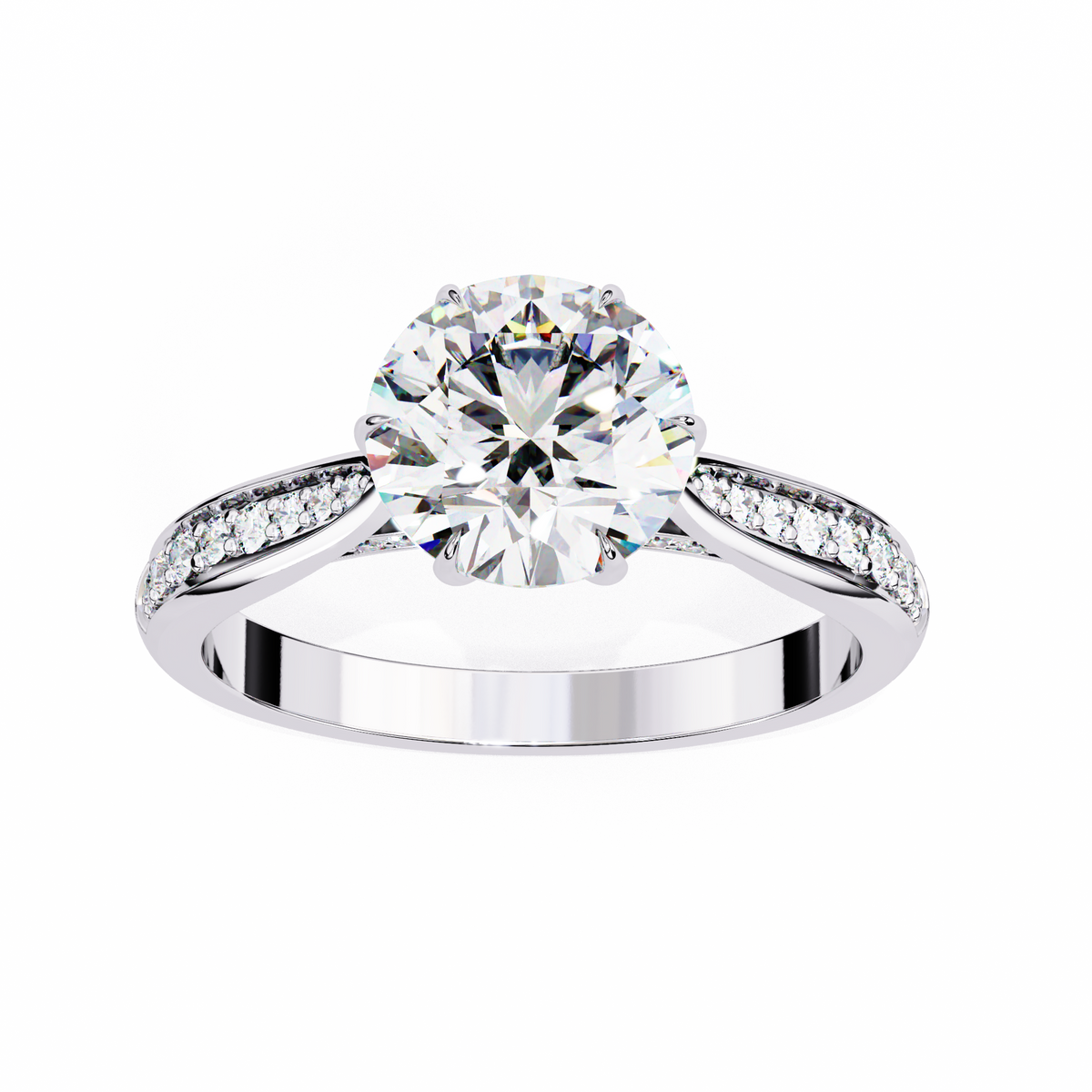 Diamond ring with a white background