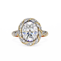 Oval Lab Grown Diamond Halo Pavé Engagement Ring 3.21 CT