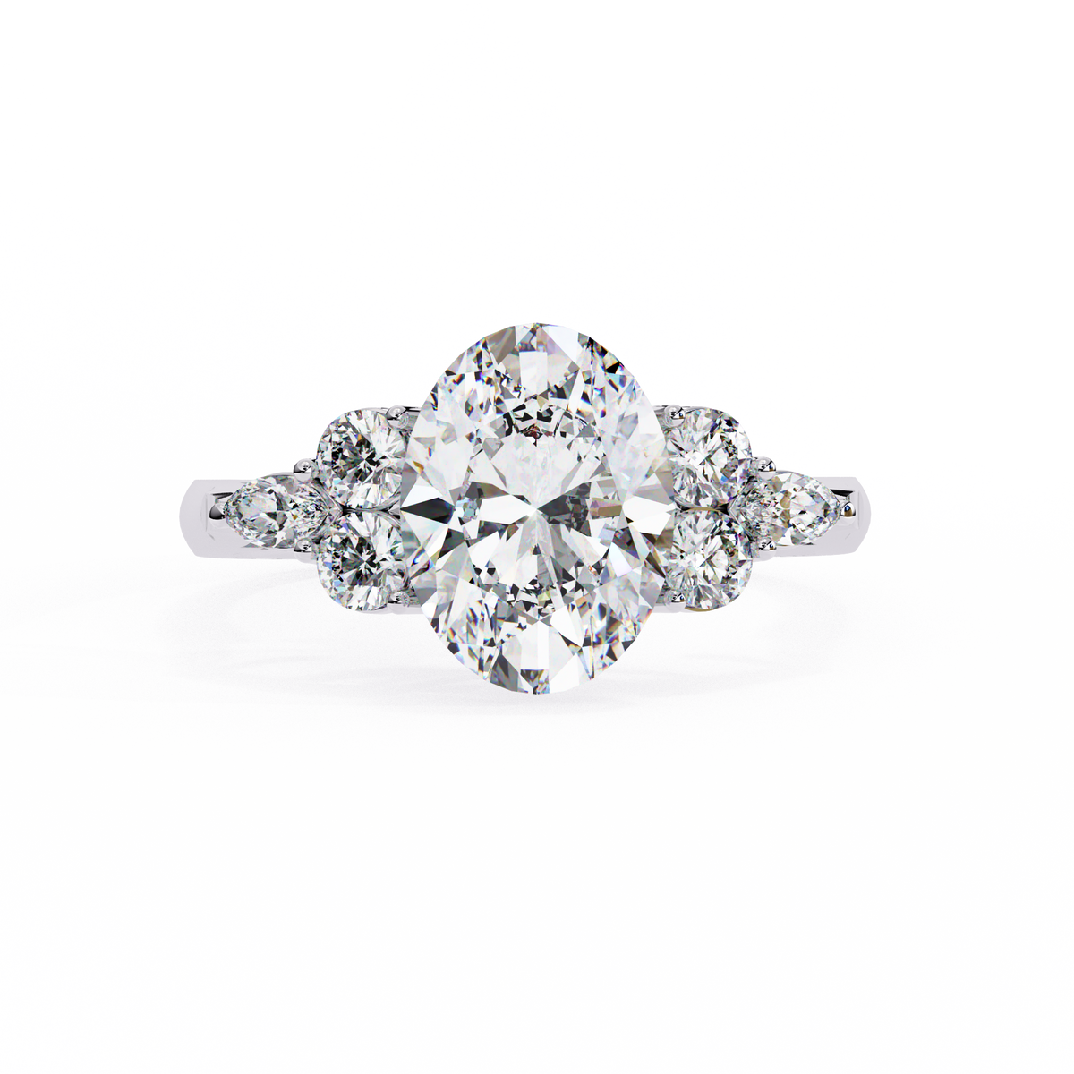 Diamond ring with a white background