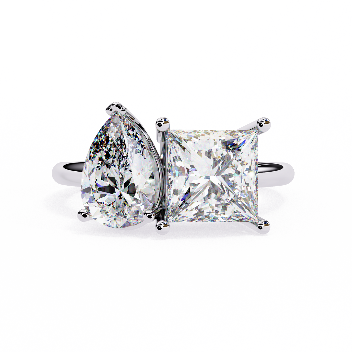 Diamond earrings on a white background