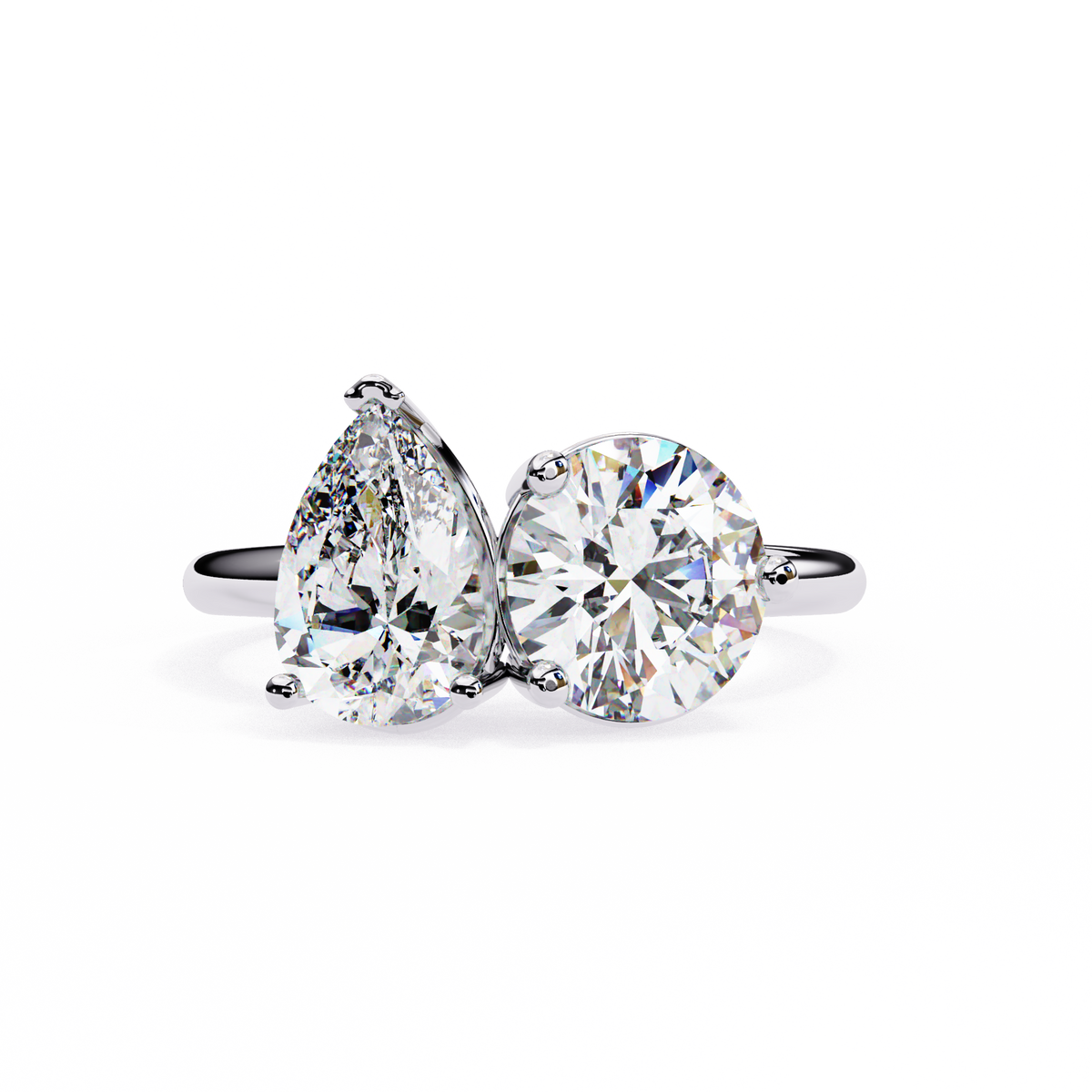 Pair of diamond earrings on a white background