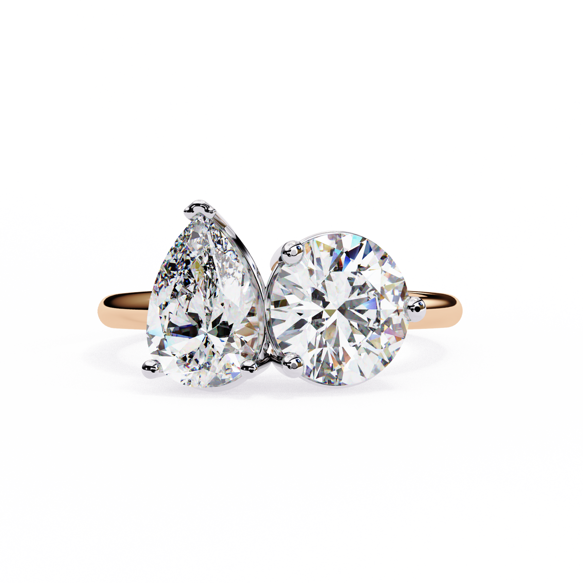 Pair of diamond earrings on a white background