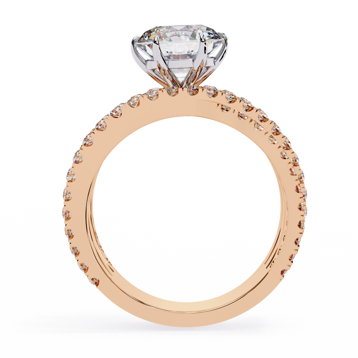 Round Lab Grown Diamond Crossover Bypass Statement Ring