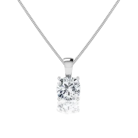 Cushion Cut Lab Diamond 4 Claw Drop Pendant