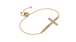 Round Lab Grown Diamond Curved Cross Bracelet 0.33 CT