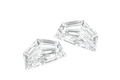 Two clear Cadillac-cut diamonds on a plain white background.